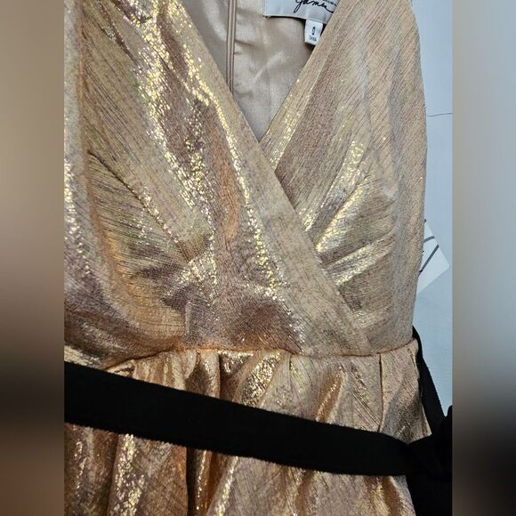 NWT Badgley Mischka by Mark and James gold cocktail dress size 0 - Picture 3 of 8